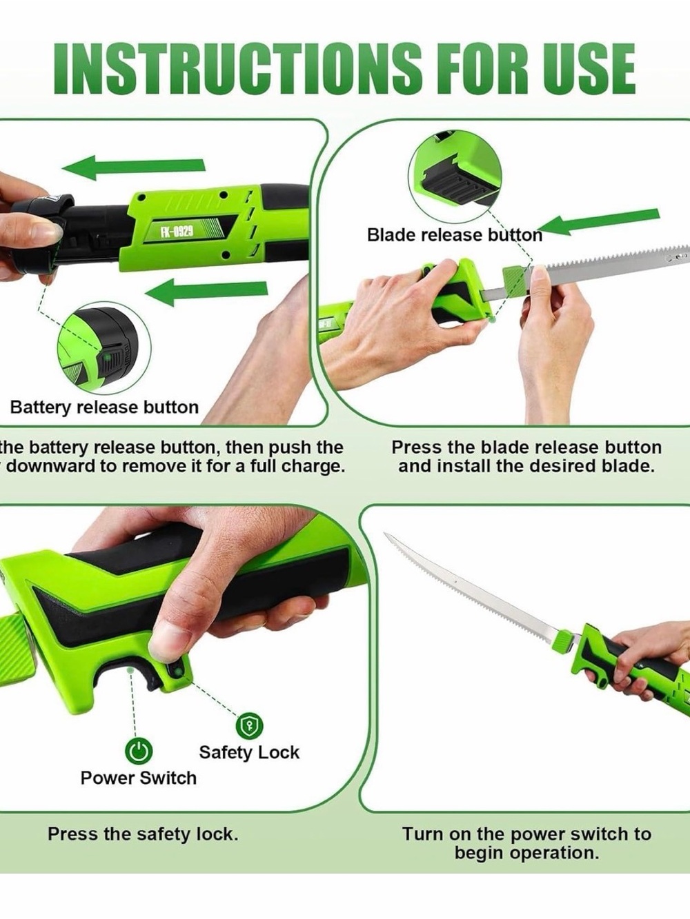 Electric Fillet Knife - Green - Picture 3 of 8